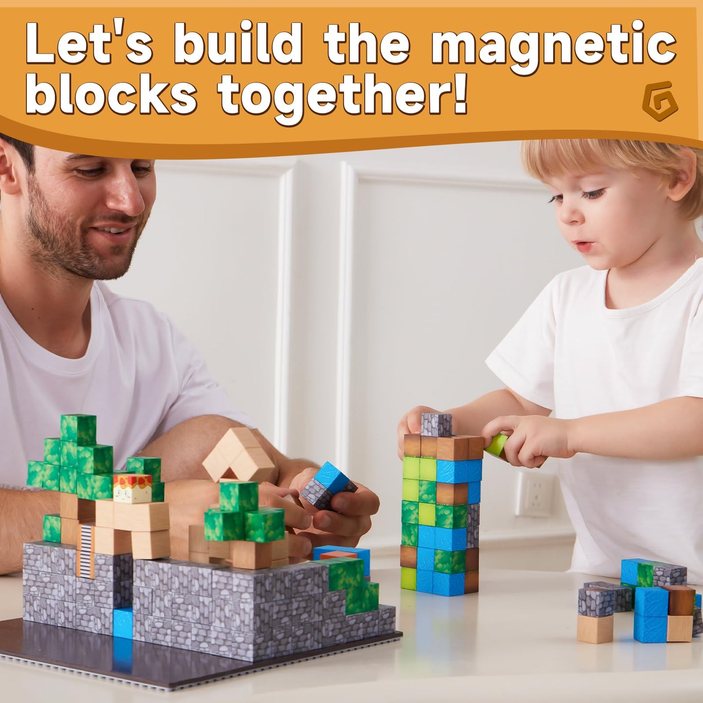 LVHERO Magnetic Blocks- Magnetic Tiles Kids Building Blocks Toddler Toys STEM Sensory Magnet Construction Toys for 3+ Year Old Boys & Girls Christmas Birthday Gift (48PCS)